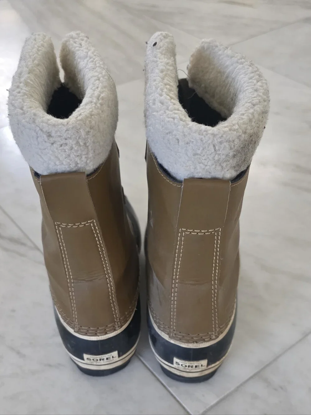 Sorel Two-Tone Brown and Black Insulated Lace-Up Winter Boots